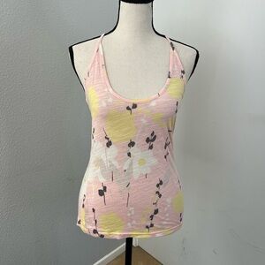 Urban Outfitters Y2K 2010 Pink & Yellow Floral Tank Top - Size 1
